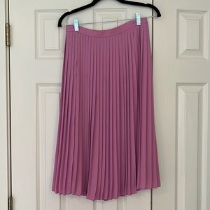 Pink Pleated Midi Skirt Jcrew